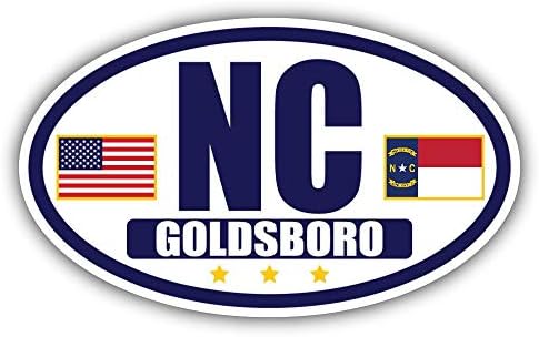 Знаме на Северна Каролина / Сащ Флаг Овалния 3 м Vinyl Броня Стикер Стикер | Тъмно Синьо и Златно Голдсборо,
