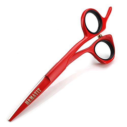 Гематитовые инструменти за подстригване с различни размери, фризьорски салон фризьорски ножици от стомана 440C (червени 5,5 инча)