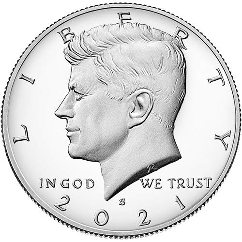Монетен двор на САЩ 2021 г. с плакированным покритие Kennedy Half Dollar Choice Без лечение