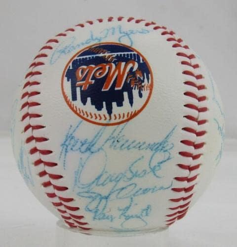 1986 Бейзбол екип Метс Подписа договор с Гари Картър и Ранди Майерсом +23 JSA XX38961 - Бейзболни топки с автографи