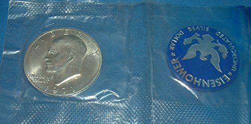 Сребърен долар 1971 година на издаване Eisenhower Blue Пакет, без да се прибягва, Оригиналната опаковка, 1 долар