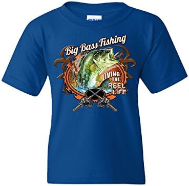 Младежка Тениска за Риболов на Големи морски Костур Living The Reel Life до fisherman Spinning Детска Тениска