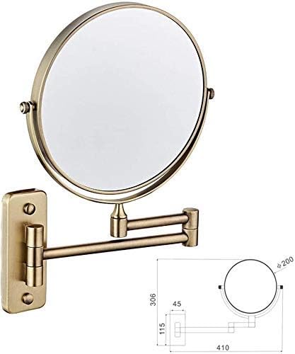 Огледало за грим ONEMTB 8-инчов Двустранно Управляемият Стенно Огледало, Нарастващото Складное Козметично Огледало