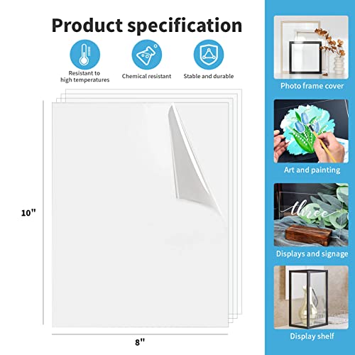 Art3d 5 Опаковки Листа PET /плексиглас с размери 8 × 10 инча, Прозрачни Панели от гъвкава пластмаса, за да работи, Рамки за картини, Заготовки за означения на проекта за дем