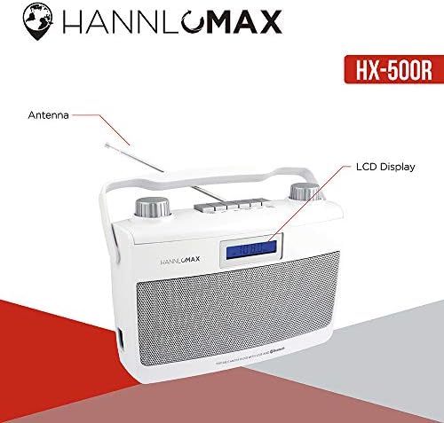 Портативен AM/FM-радио HANNLOMAX HX-500R, Bluetooth, USB порт за възпроизвеждане на MP3, Aux-вход с двоен източник
