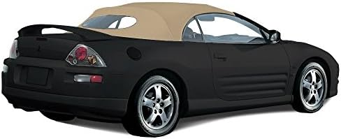 Съвместим с мек покрив Mitsubishi Eclipse Spyder 2000-2005 с отопляем стъкло от брезентовой тъкан (кафяв цвят)