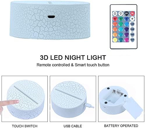 Сладък Футболен Каска Chiefs 3D Оптична Илюзия LED Декор за Спалня Настолна Лампа за Сън с Дистанционно Управление