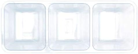 3-Секционни Пластмасов Сервировочный тава | Прозрачен | 13 x 5 | 1 бр.