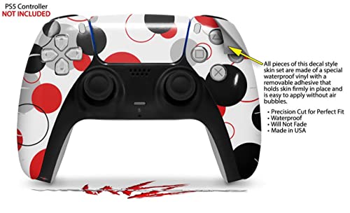Апликация на кожата WraptorSkinz е съвместимо с контролер на Sony PS5 DualSense Множеството от точки на червен