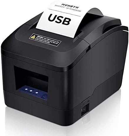 Принтер проверки MUNBYN USB 80 мм, POS принтер с автоматично рязане на ESC/POS-екип за Windows и термична проверка