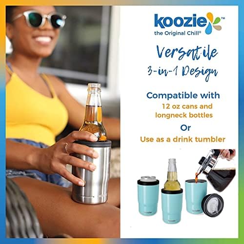 Охладител за консерви KOOZIE от неръждаема стомана, 3 в 1, бутилка или чаша с капак за стандартни кутии с обем