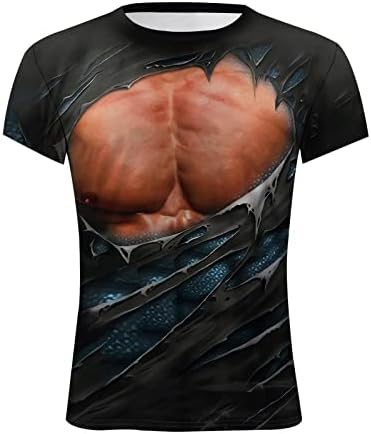 Мъжки Модни и Ежедневни тениски с 3D Дигитален Печат За Тренировка на мускулите, Фитнес, С Къс Ръкав, Отгоре,