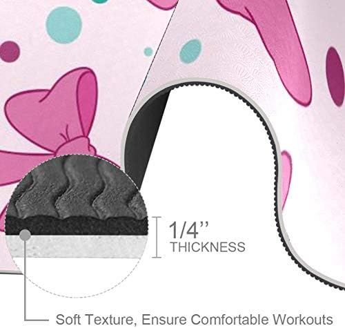 Siebzeh Розово Лък с дизайн за Момичета, Романтична дебела подложка за йога премиум-клас, в Екологично Чист