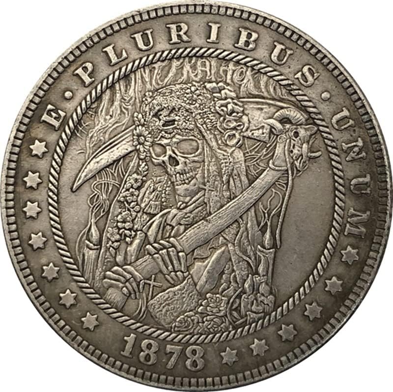 QINGFENG 38 ММ Антични Сребро Доларова Монета Американски Морган Скитник Монета 1878CC Занаят #148