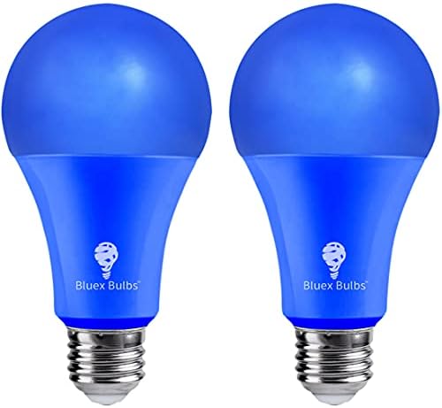 2 Опаковки сини крушки BlueX LED А21 - 15 W (еквивалент на 120 W) - E26 Базова Синя Светодиодна лампа, Син цвят,