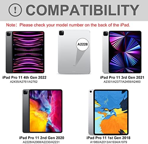 Калъф за iPad Pro 11 2022/2021/2020/2018 поколение на 1-ви/2-ри/3-ти/4-ти, с възможност за завъртане на 360
