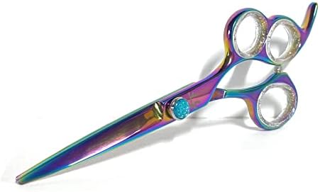 Ножици Fanatic Pro серията Rainbow Titanium с 3 дупки, професионални ножици за коса, двойни дупки за пръсти