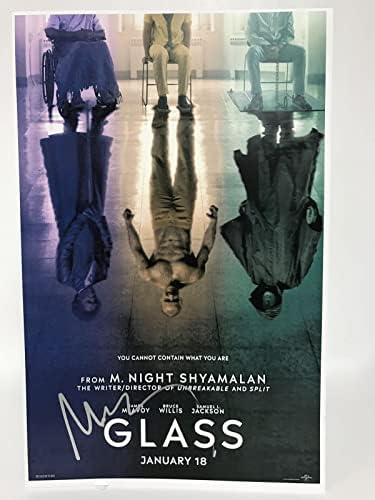 М. Найт Шьямалан Подписа Лъскав Плакат на филма Кристал с Автограф 11x17 - Подходящи Холограми COA