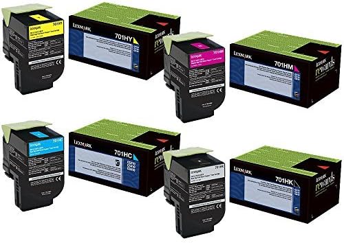 Комплект касети с тонер на Lexmark 70C1HK0 70C1HC0 70C1HM0 70C1HY0 CS310 CS410 CS510 (черно, синьо, Виолетово-жълто,