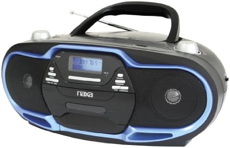 Преносим MP3/CD плейър NAXA Electronics NPB-257, стереоприемник AM/FM и USB вход (black / blue)