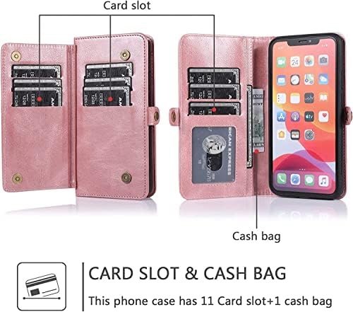 Чанта-портфейл COOVS за iPhone 13/13 Mini/Pro 13 /13 Pro Max, Кожен калъф с поставка за карти, Магнитна закопчалка,