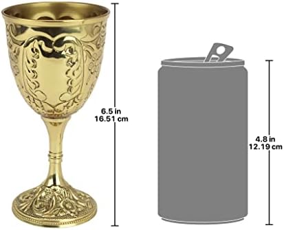 Дизайн Toscano The King ' s Royal Chalice Cup, 6 инча, месинг с релефни, 8 течни унции