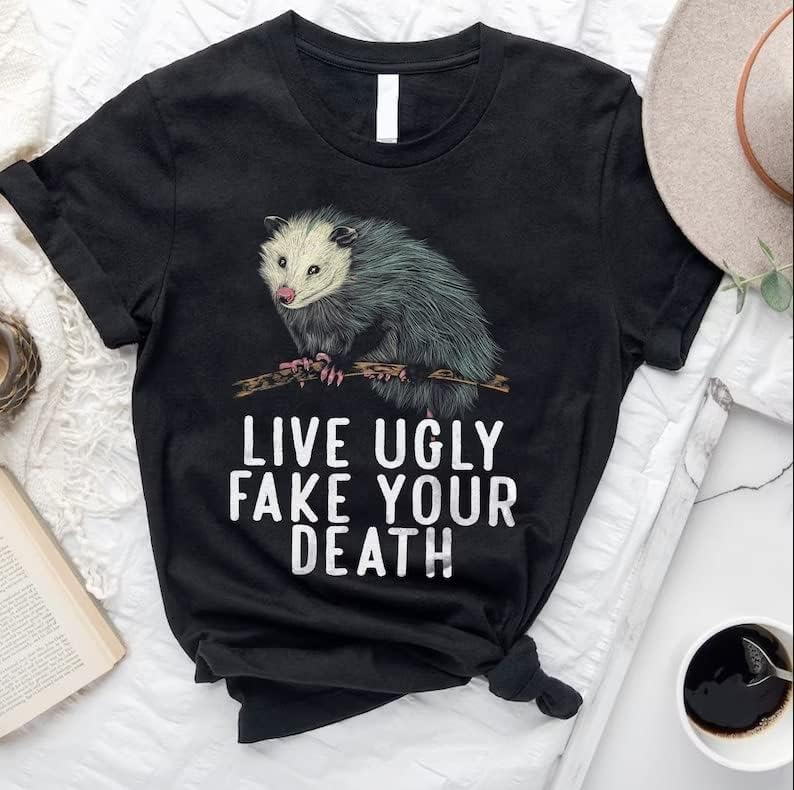 Забавна Жива Грозна Тениска Подделай Смъртта Си, Подарък за Любителите на possums джудже Рожден Ден на мама-при