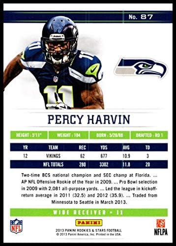 2013 Начинаещи Панини и звезда 87 Пърси Harvin Ню Йорк-MT Seattle Seahawks Официалната търговска картичка футбол