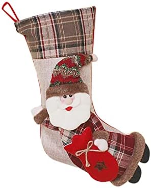 Украса Червени Чорапи Притежателите на Вечерта на Коледа Орнамент Окачен Коледен Карирани Празничен Модел Семейни