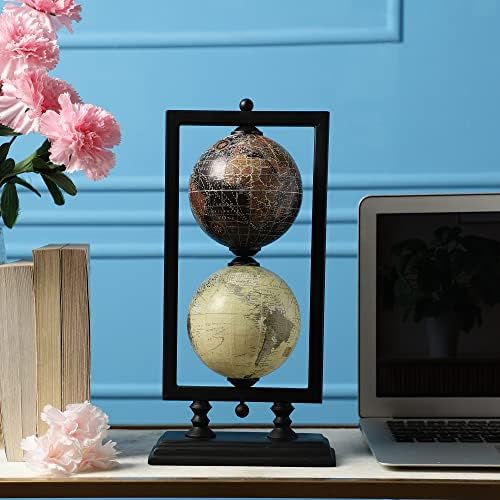 Rely + Декоративен Глобус Пътник по света, 12 x 6,6 Със стойка - завъртане на Настолен Глобус За Географията