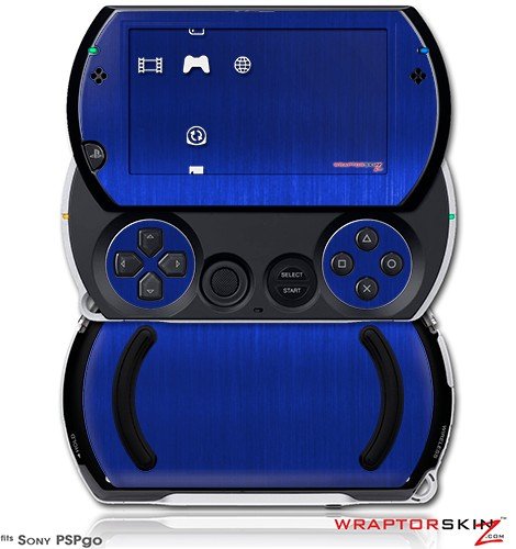 Матиран метал Синьо - Кожи в стил прозорец винетка (подходящ за Sony PSPgo)