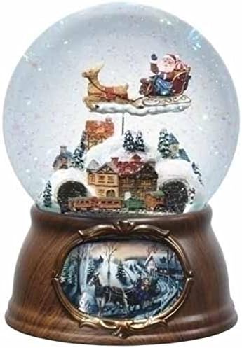 6,5 Музикален Въртящи Дядо Коледа с Влак Коледа Снежна топка Glitterdome