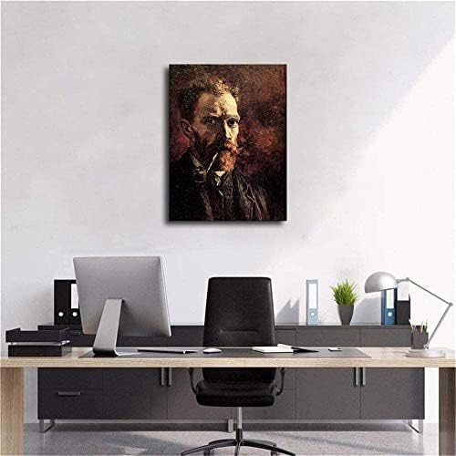 Автопортрет на Винсент Ван Гог Плакат Снимки Начало Декор Плакат Подаръци за Мъже, Жени (24 × 36 см -Без рамка)