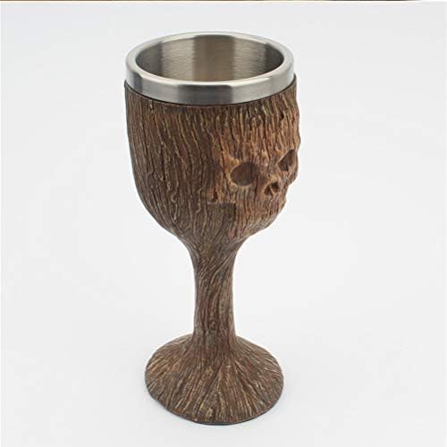 Чаша от неръждаема стомана, с една чаша ретро-дърво, черепа на чудовището, креативна бар на чаша, чаша за пиене