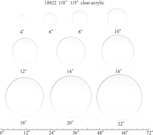 FixtureDisplays® 12PK 14 Прозрачен диск от акрил, плексиглас Lucite Circle, дебелина 3/16 инча 18822-14-3/16-12PK-NPF-SL
