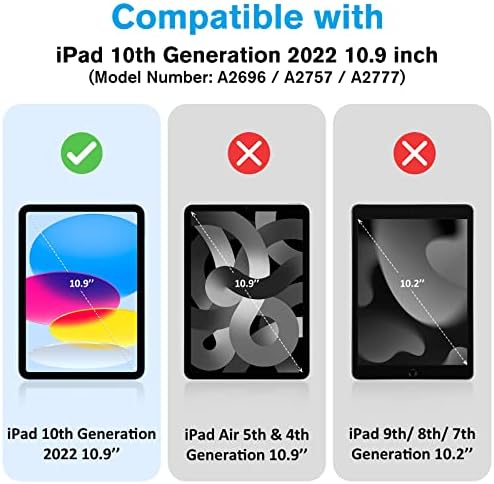 Тънък калъф-поставка ProCase за iPad 10th Generation Case 2022 Калъф за iPad 10,9 см, iPad 10 -Лилав Комплект