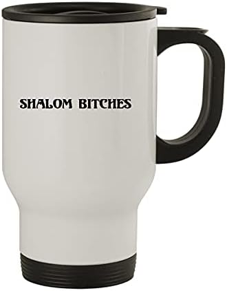 Molandra Products Shalom Bitches - Пътна Чаша от Неръждаема Стомана за 14 грама, бяла