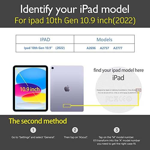 Калъф Gexmil за iPad на 10-то поколение 2022, Калъф за iPad 10,9 Инча, Естествена кожа, Изработен от естествена