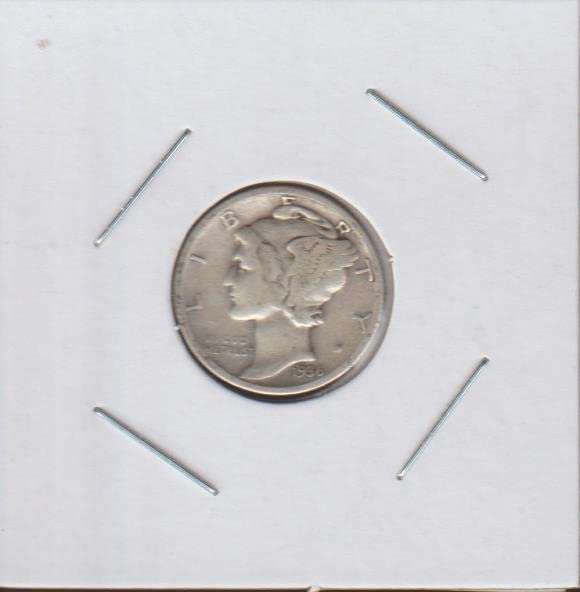 Крилата главата Свобода 1936 година или Меркурий (1916-1945) (90% сребро), Десятицентовик, много фин