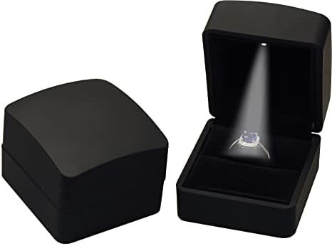 Led черна кутия пръстени за предложения за брак, сватби, годеж, рожден Ден, Деня на Свети Валентин, Деня на