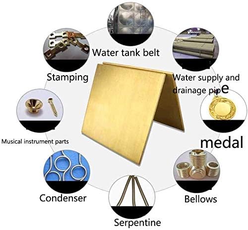 Латунная плоча UMKY Месинг лист Перцизионные метали Суровини Метално фолио (Размер: 100 mm x 100 mm x 0,8 mm)