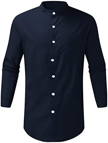 Мъжка риза YHAIOGS, средната риза за мъжете, ежедневна блуза с дълъг ръкав, мъжки ризи с дълъг ръкав за почивка