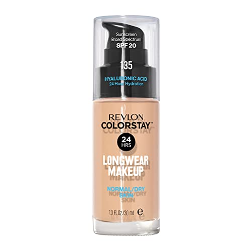 Течен тонален крем от Revlon ColorStay Face Makeup за нормална и суха кожа, SPF 20, Средно-трайно покритие,