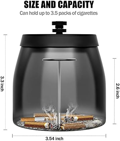 Moeput Градинска Пепелник с капак Пепелници с Капаци, За Бездимните използване на Открито, Ветрозащитное Метална
