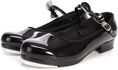 Обувки за момичета HIPPOSEUS за чечетки за Начинаещи Mary/Jane Танцови обувки за Чечетки с лък 208