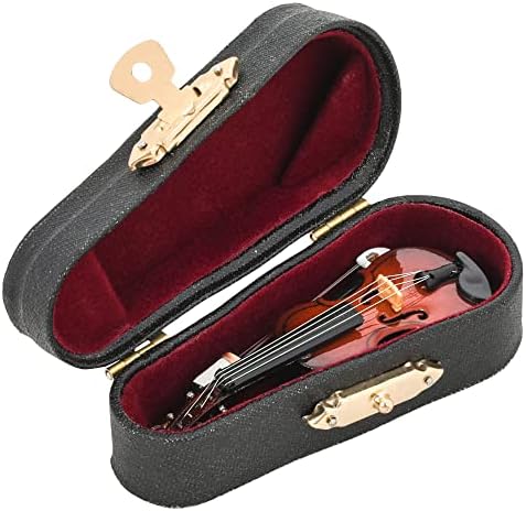 Broadway Gift Co Миниатюрна Цигулка Полиран Инструмент Декор Плотове от 3 инчов Дърво