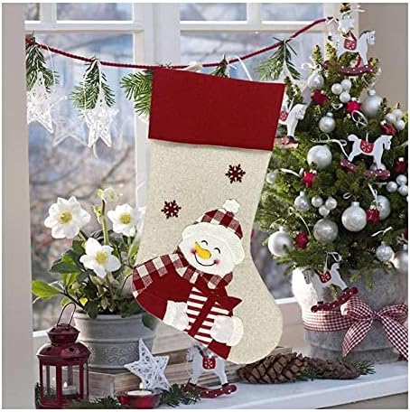 ALREMO HUANGXING - Коледни чорапи, Подарък пакет от Нетъкан текстил, Чорапи, Детска чанта за Бонбони, Коледни Украси, Чорапи, които можете да Окачите (Елен) (Цвят: Лос) (Цвят: С?