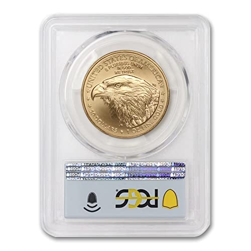 Златна монета Американски Орел тегло 2022 г. с тегло 1 унция, скъпоценен камък, без лечение (Първия ден на издаване