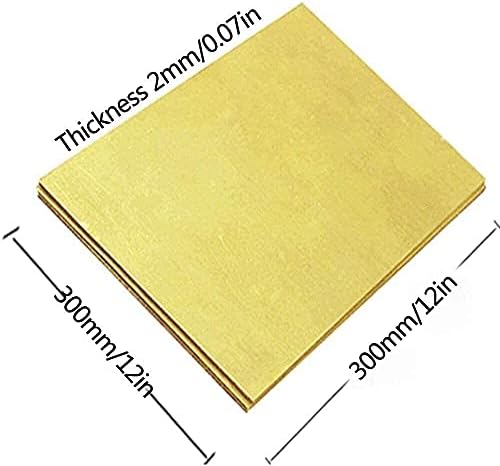 ZHENGYYUU Латунная плоча Меден лист фолио с Дебелина латунного лист от 0,8 до 5 мм, 300x300 mm, Широко използвани