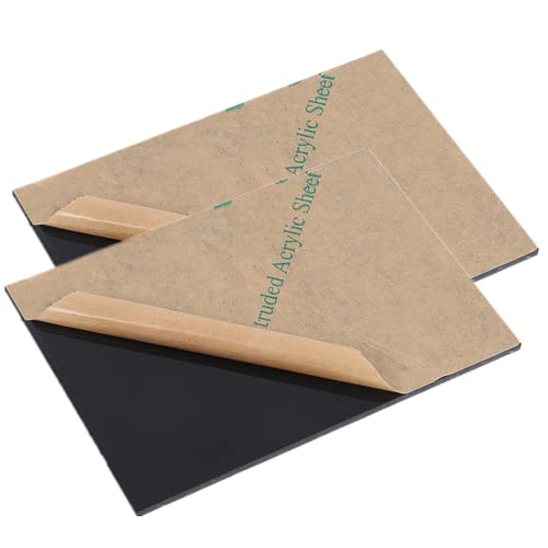 Moyishi Черен лист от плексиглас 1/8 2 опаковки Черен Лят Акрил лист, Материали Направи си сам за домашно приготвени
